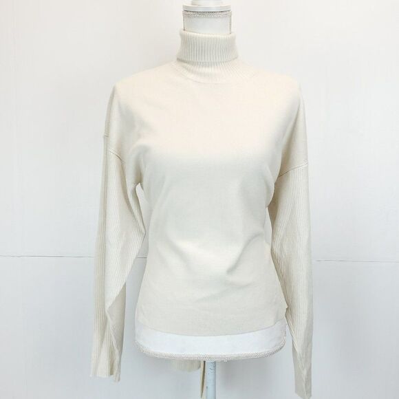 Jonathan Simkhai Eleanor Tie Back Cut Out Ribbed Knit Turtleneck Sweater - Picture 6 of 13